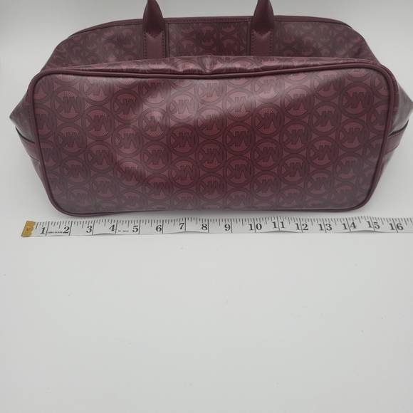 Michael Kors Jodie Large Logo Tote Bag Burgundy Red 9x12x6.5 New W/O Tags - Picture 6 of 14